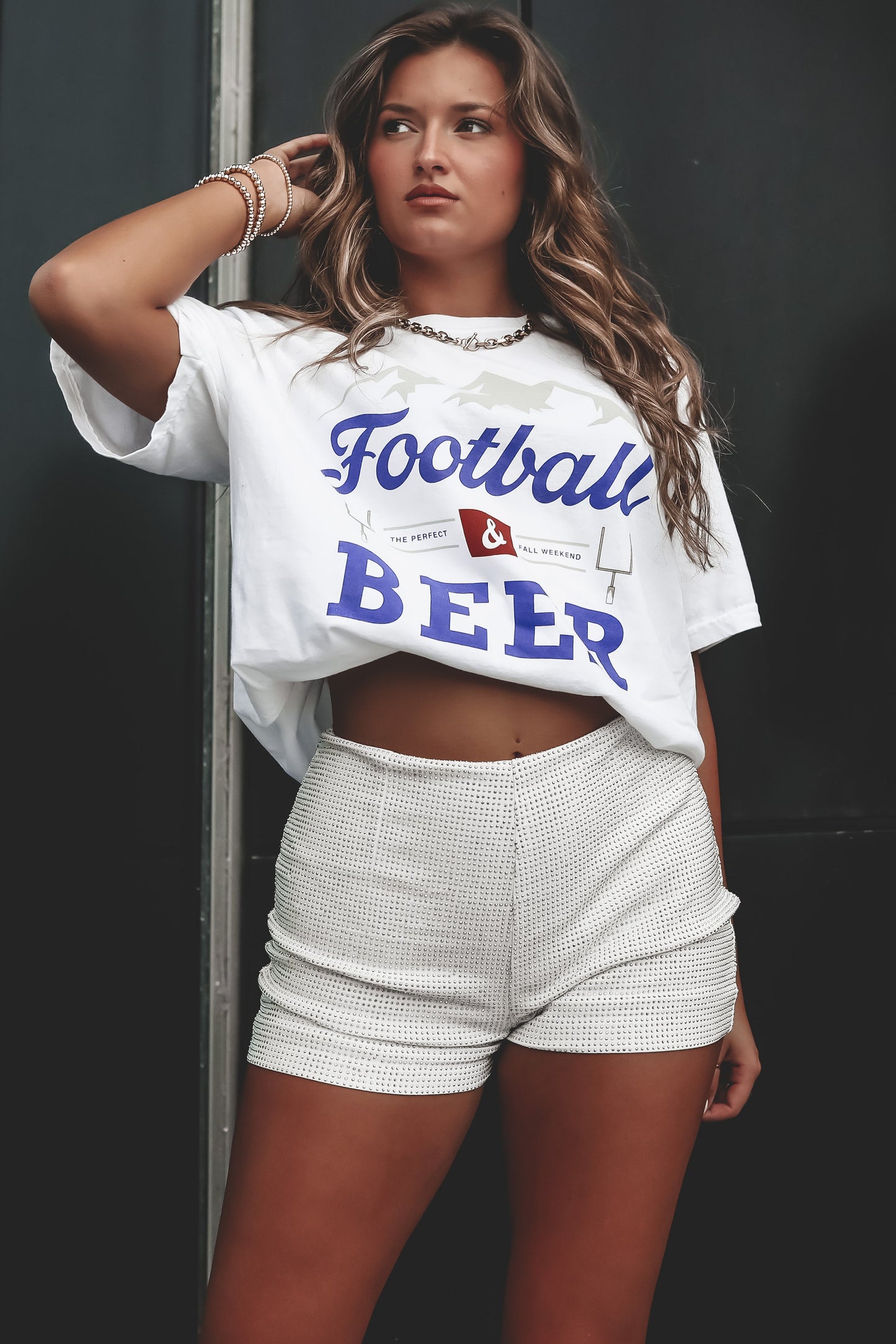 CHARLIE SOUTHERN Football And Beer Graphic Tee